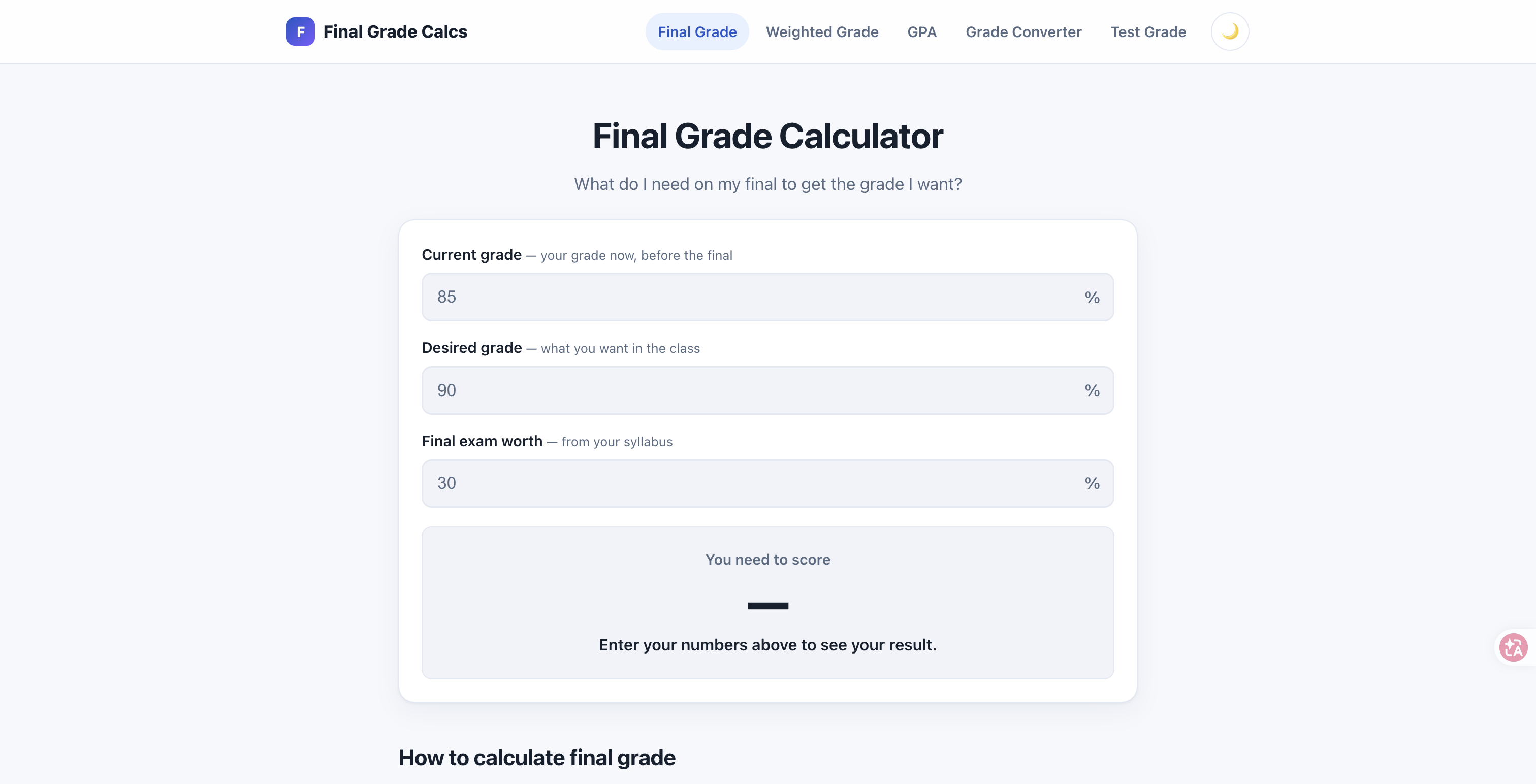 Final Grade Calcs - Product Image 1