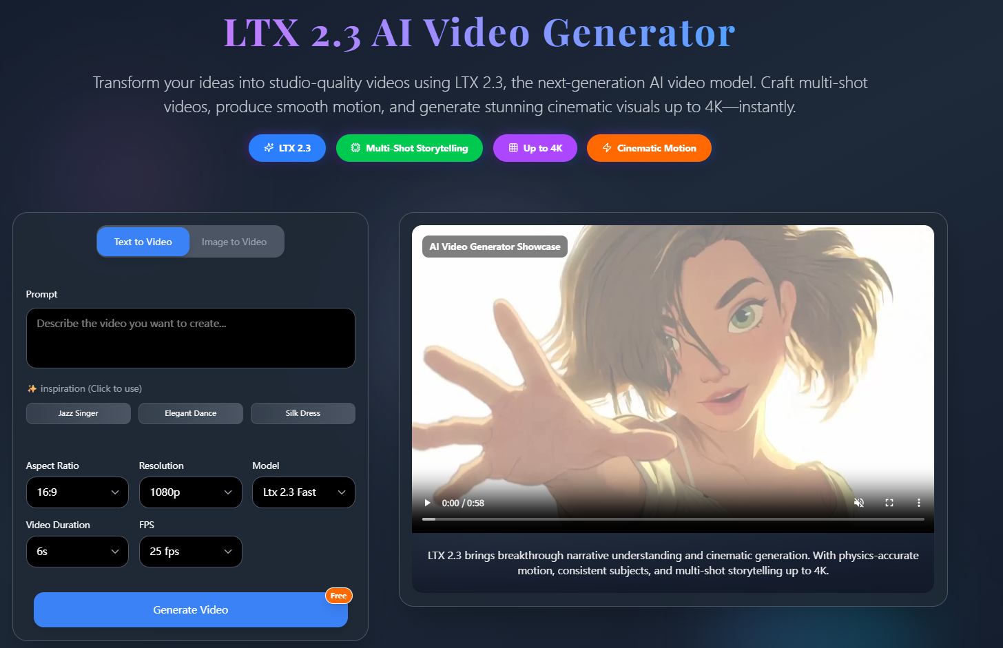 LTX 2.3 AI Video Generator - Product Image 1