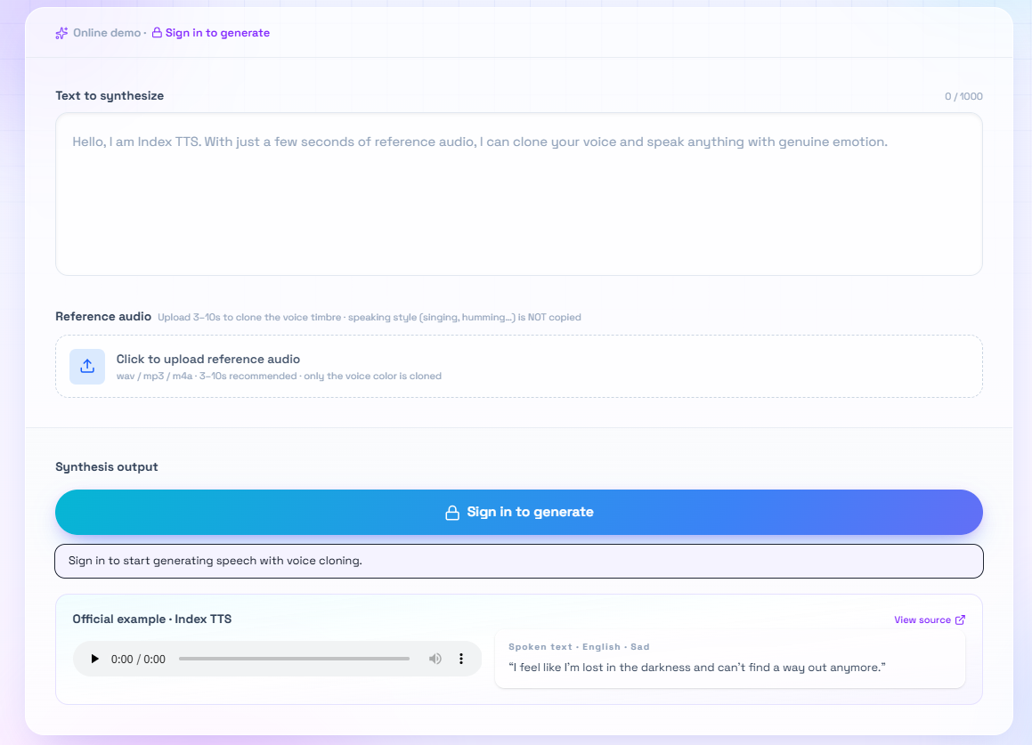 Index TTS - Product Image 2